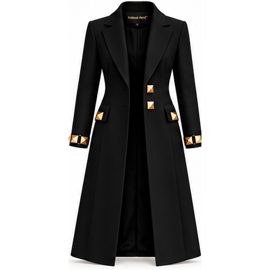 Farrah Privé™ Black Pyramid Signature Tailored Coat