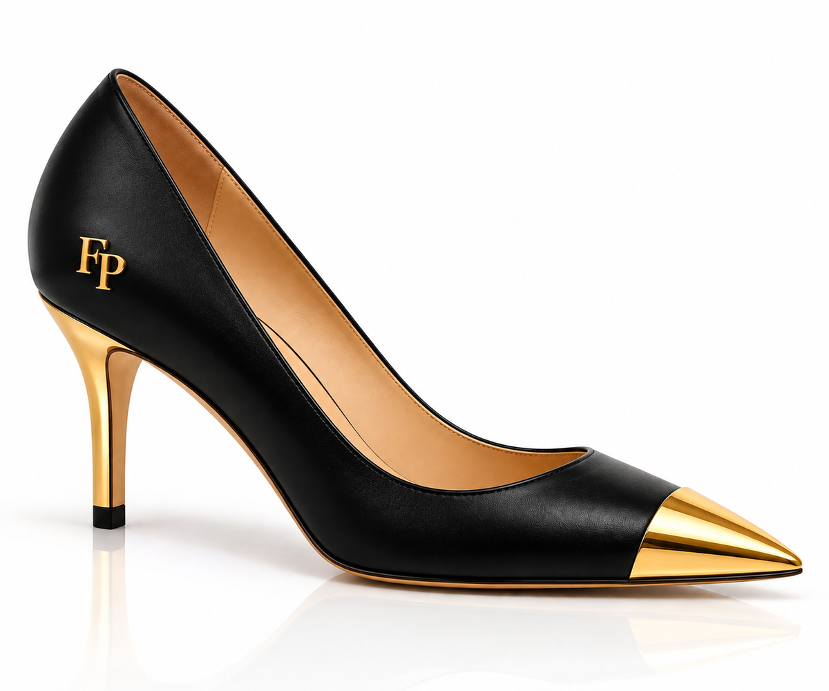 Farrah Privé™ Black Signature Solid Mid-Heel Pump
