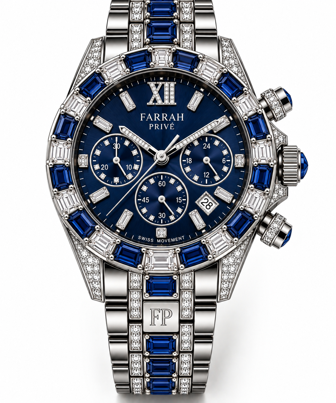 Farrah Privé™ Blue Platinum Signature Men's Watch