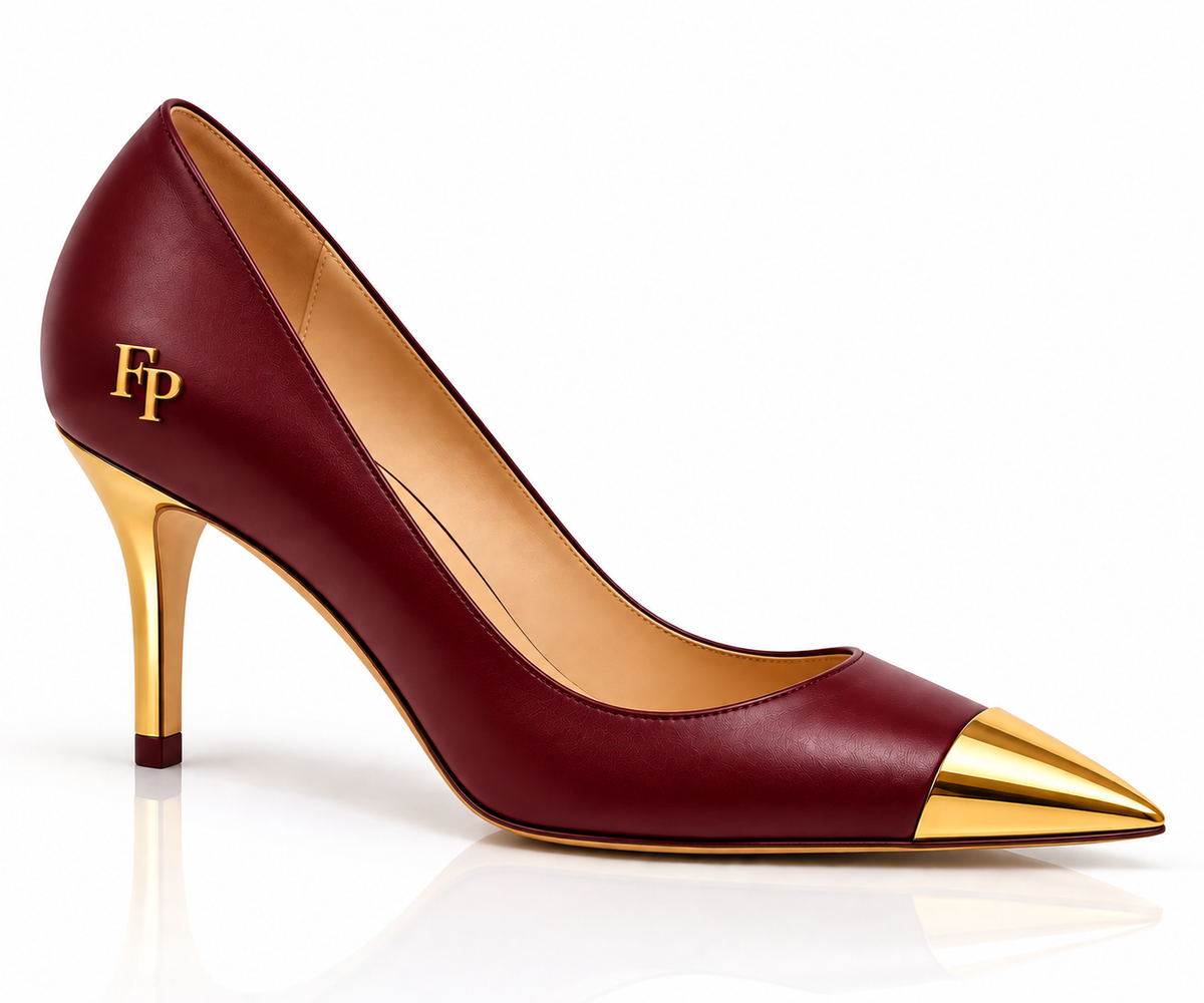 Farrah Privé™ Burgundy Signature Solid Mid-Heel Pump