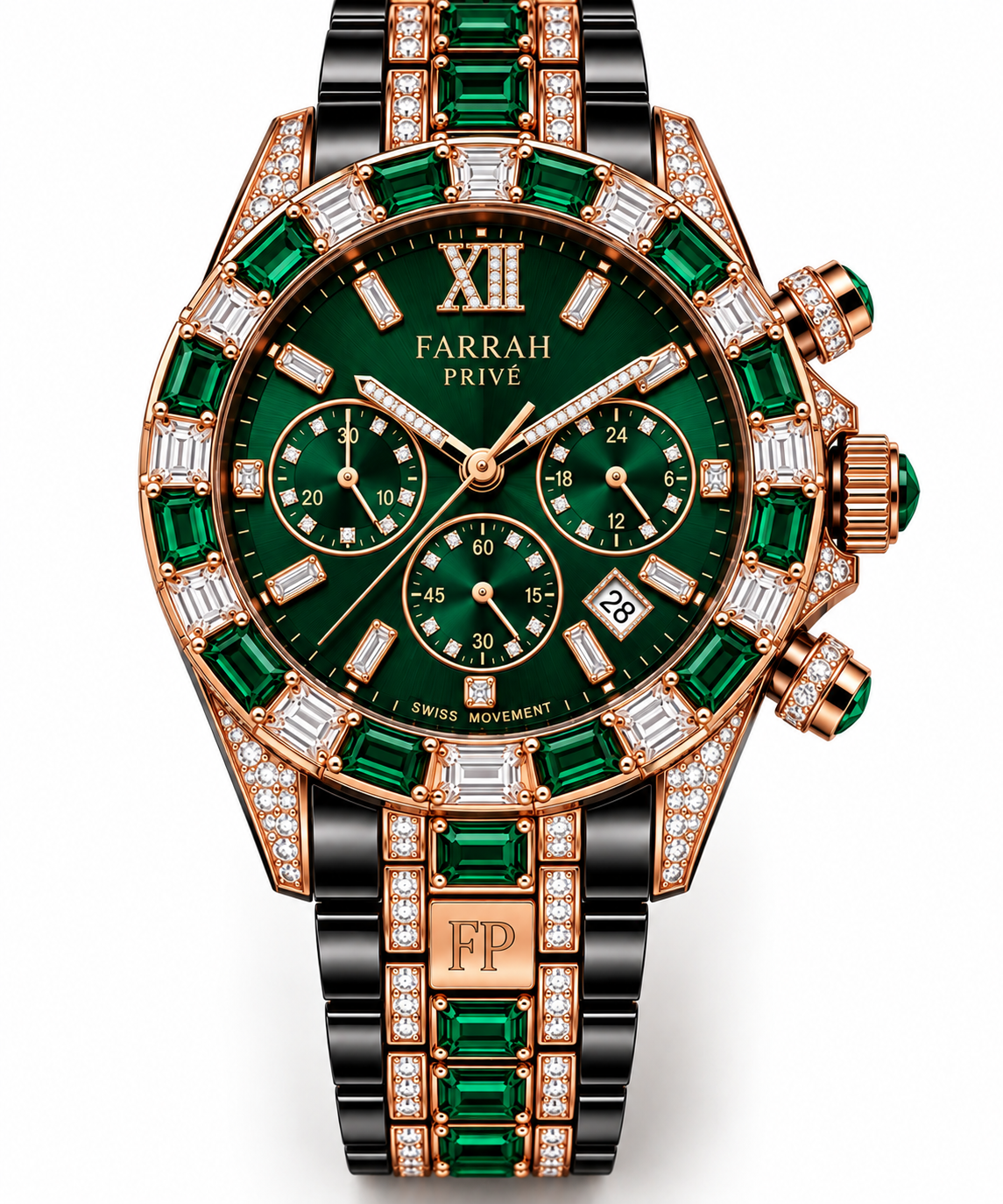 Farrah Privé™ Emerald Rose Gold Signature Men's Watch
