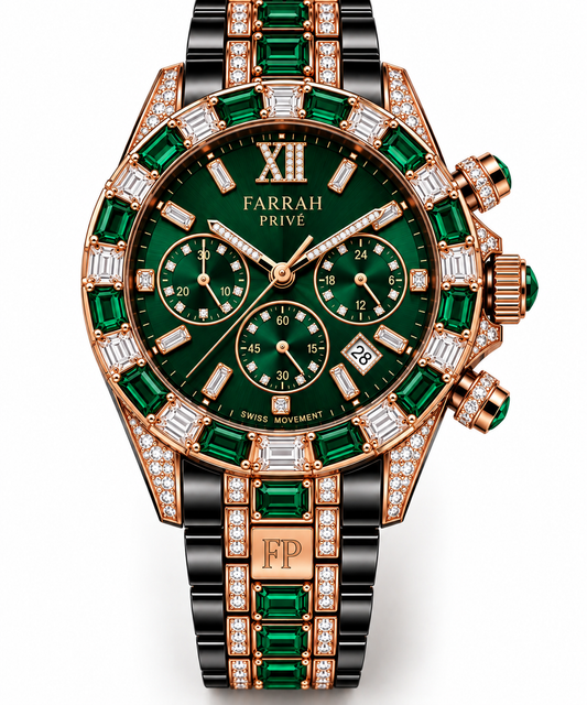 Farrah Privé™ Emerald Rose Gold Signature Men's Watch