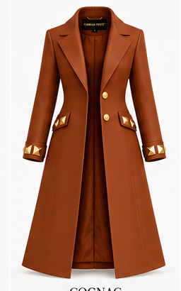 Farrah Privé™ Cognac Signature Leather Trench Coat