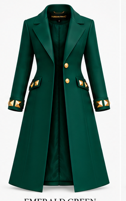 Farrah Privé™ Emerald Green Signature Leather Trench Coat