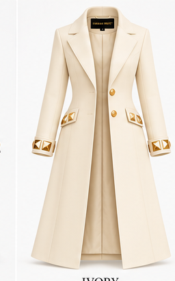 Farrah Privé™ Ivory Signature Leather Trench Coat