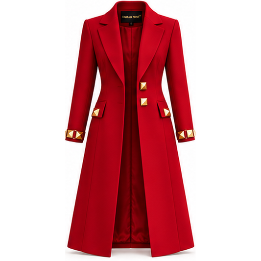 Farrah Privé™ Red Pyramid Signature Tailored Coat