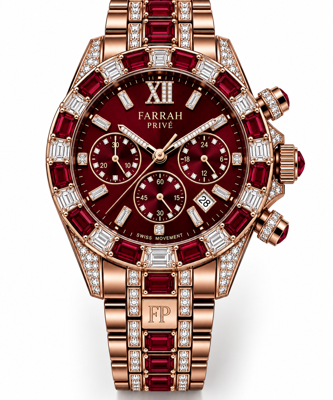 Farrah Privé™ Ruby Rose Gold Signature Men's Watch