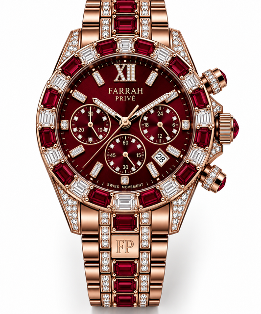 Farrah Privé™ Ruby Rose Gold Signature Men's Watch