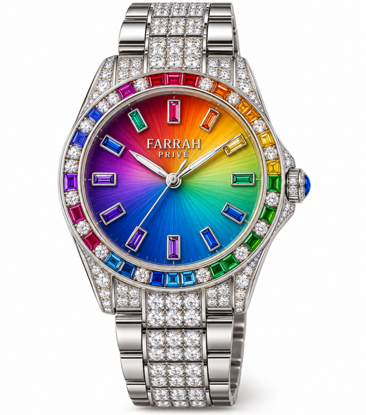 Farrah Privé™ Silver Diamond Rainbow Signature Watch