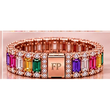 Farrah Privé™ Multicolor Signature Bracelet — Rose Gold