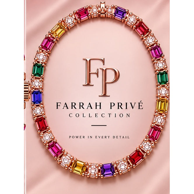 Farrah Privé™ Multicolor Signature Necklace — Rose Gold