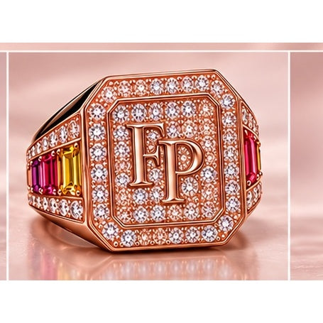 Farrah Privé™ Multicolor FP Signet Ring — Rose Gold