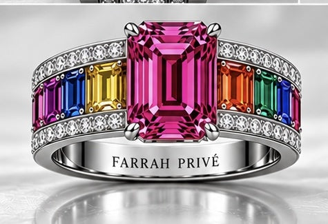 Farrah Privé™ Multicolor Signature Statement Ring — Silver