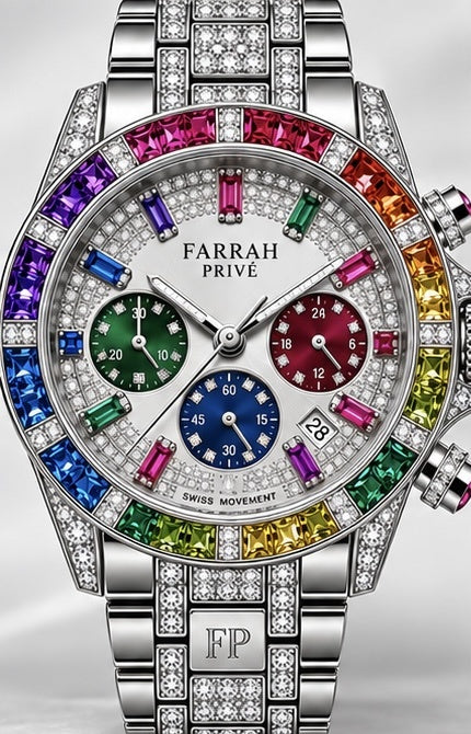 Farrah Privé™ Multicolor Signature Watch — Silver