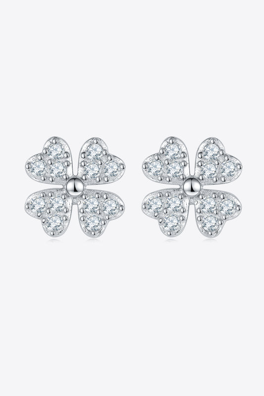 Adored Moissanite Four Leaf Clover Stud Earrings
